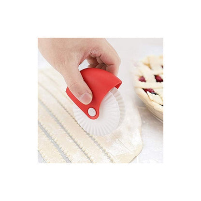 RUEDA CORTADORA MASA PASTELES PIZZA COCINA PANADERÍA ROJO Y BLANCO