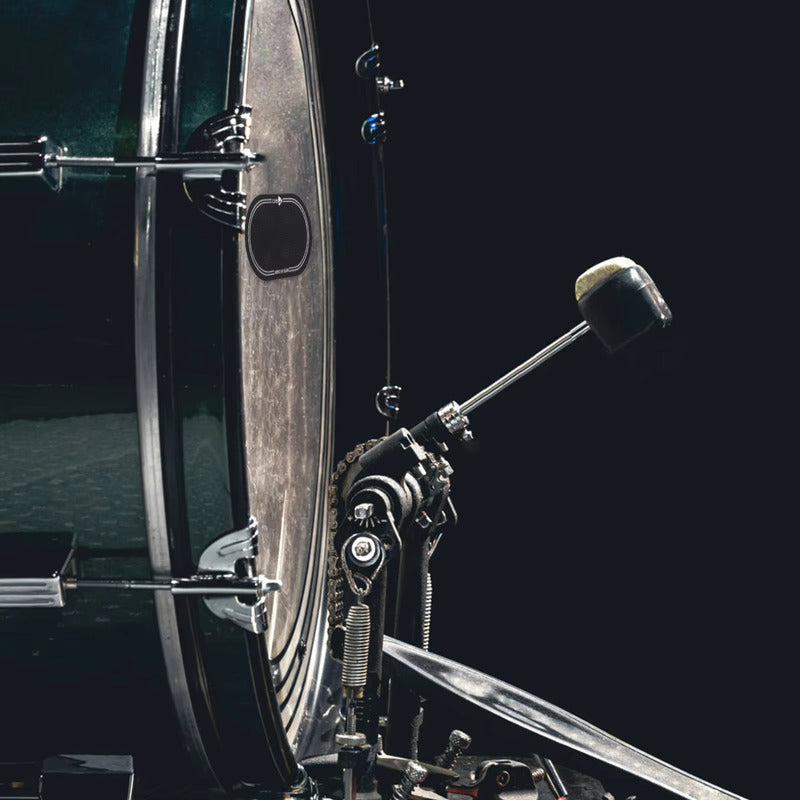 PARCHE DOBLE BOMBO BATERÍA ACÚSTICA PEDAL REDUCTOR SONIDO NEGRO