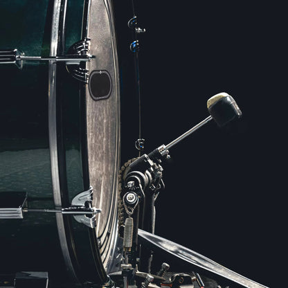 PARCHE DOBLE BOMBO BATERÍA ACÚSTICA PEDAL REDUCTOR SONIDO NEGRO