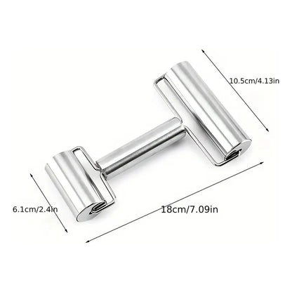 RODILLO DOBLE ACERO INOXIDABLE PASTELERÍA PANADERÍA COCINA PLATEADO