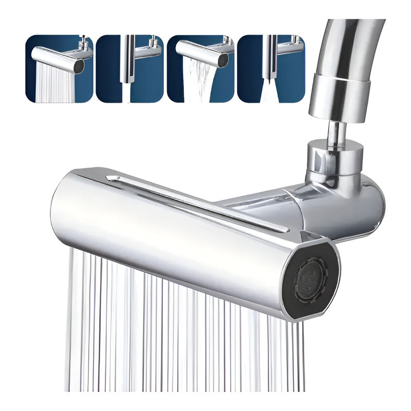 GRIFO MULTIFUNCIONAL ADAPTADOR LAVADO COCINA PLATEADO BRILLANTE