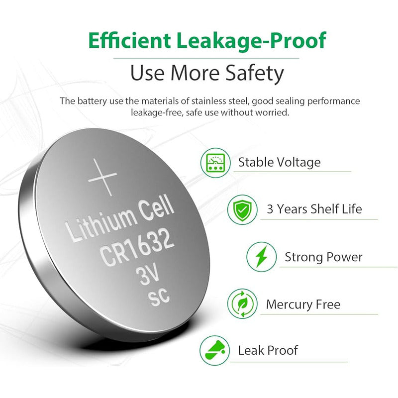 2X PILA BATERÍA BOTÓN CR1632 LITIO 3V ECR1632 BR1632 LM1632