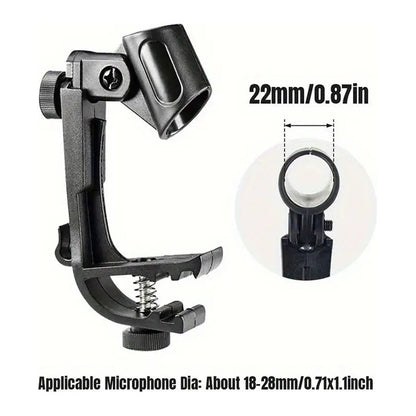 BASE SOPORTE MICRÓFONO BATERÍA ANILLO ARO REDOBLANTE TOM NEGRO