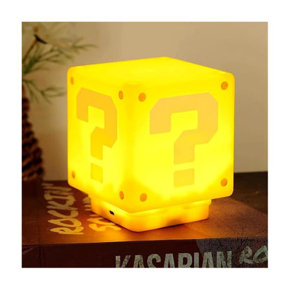 LAMPARA CUBO MARIO BROS LED USB SONIDO NIÑOS AMARILLO AMARILLO 5V