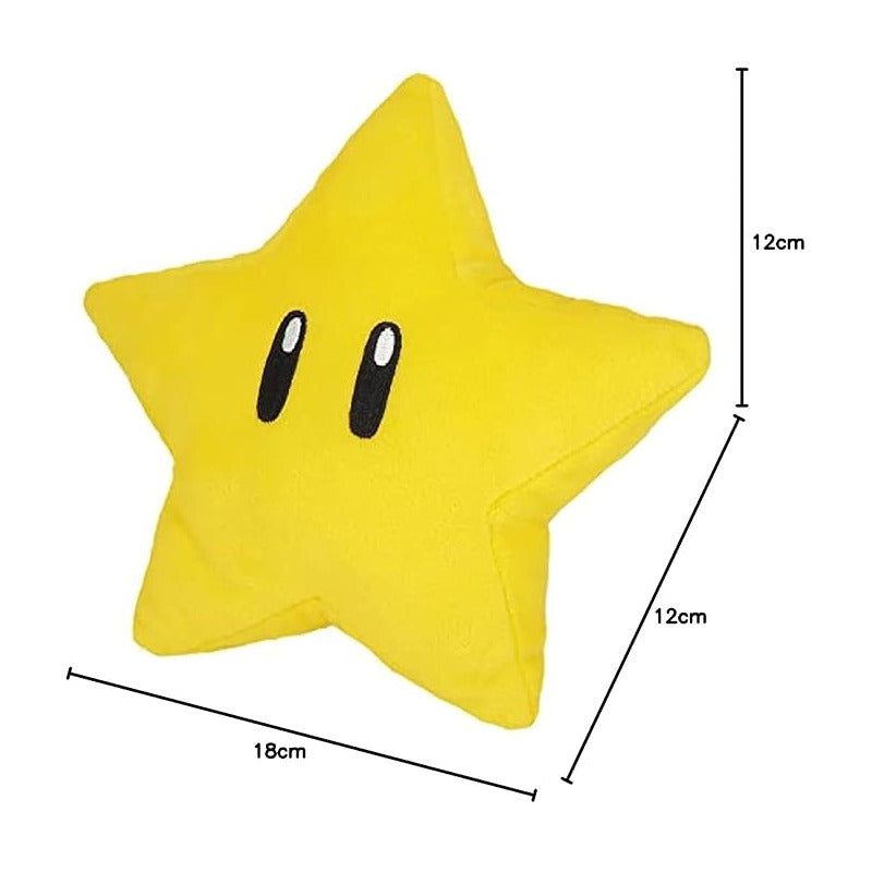 ALMOHADA PELUCHE SUPER STAR MARIO BROS NIÑO NIÑA JUGUETE AMARILLO