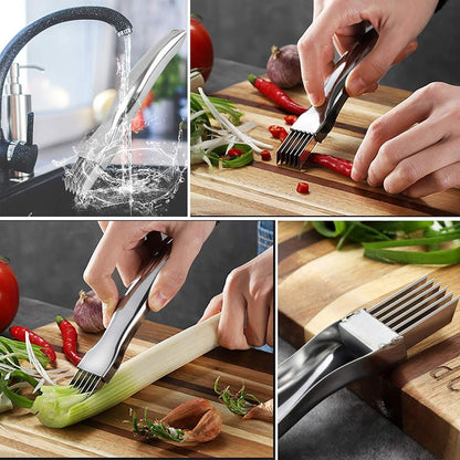 CORTADOR FINO TIRAS COCINA GROUMET RESTAURANTE FINE DINE PLATEADO