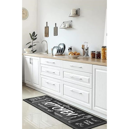 TAPETE COCINA CAFETERIA RESTAURANTE KITCHEN 120X40CM 1.2 M 40 CM MODERNO NEGRO