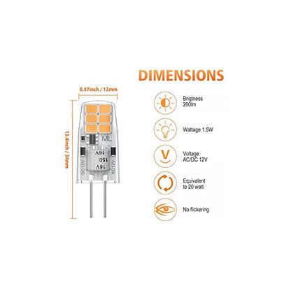 4X BOMBILLA LED G4 BASE BI-PIN 12V/110V 2835SMD 2700K CALIDA 110V CÁLIDA