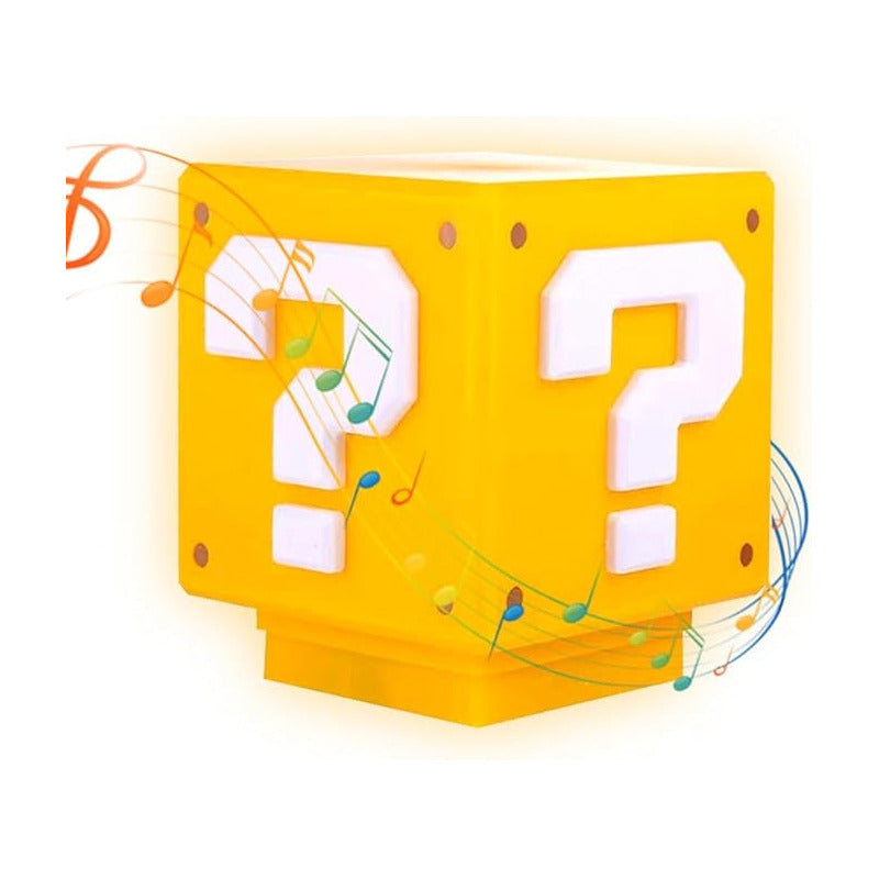 LAMPARA CUBO MARIO BROS LED USB SONIDO NIÑOS AMARILLO AMARILLO 5V
