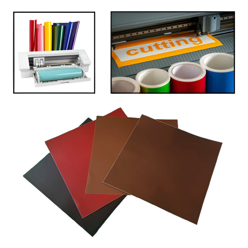 4X VINILO 12  X 12 GAMA MARRÓN CHOCOLATE MATE ADHESIVO CAMEO MULTICOLOR MATE