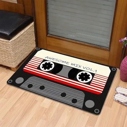 TAPETE HOGAR COCINA ENTRADA CASA DISEÑO CASSETTE VOL 1 40X60 60 CM 40 CM CASSETTE AWESOME MIX NEGRO