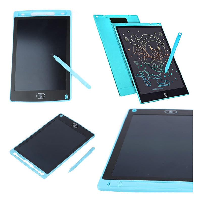 TABLET DIDÁCTICA DIBUJO PIZARRA ELECTRÓNICA LÁPIZ ÓPTICO AZUL CLARO