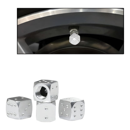 JUEGO TAPA VÁLVULA AIRE NEUMÁTICO LLANTA DADOS ALUMINIO