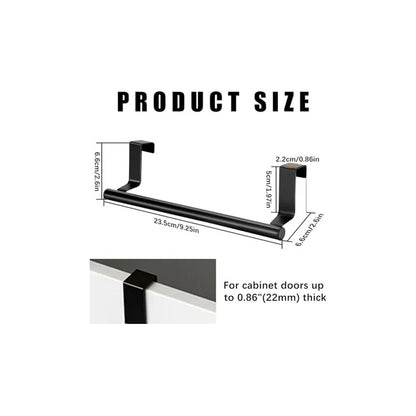 SOPORTE ACERO INOXIDABLE ORGANIZADOR TOALLAS GABINETE PUERTA NEGRO