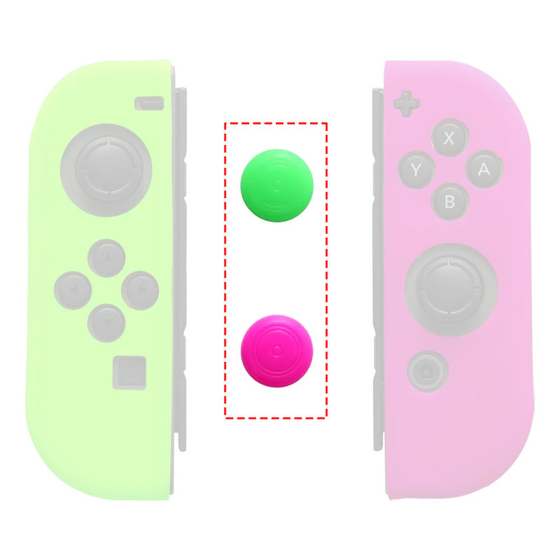 2X PROTECTOR SILICONA JOYSTICK MANDO CONTROL J-CON AZUL ROJO VERDE/FUCSIA