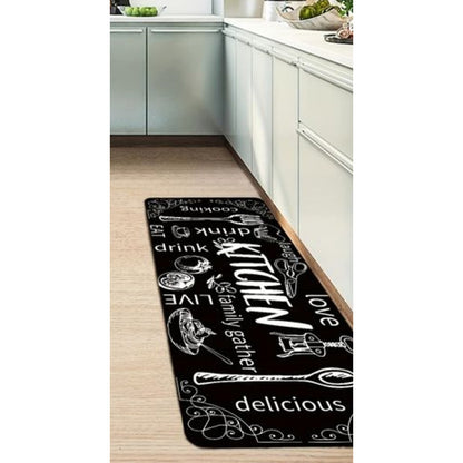 TAPETE COCINA CAFETERIA RESTAURANTE KITCHEN 120X40CM 1.2 M 40 CM MODERNO NEGRO