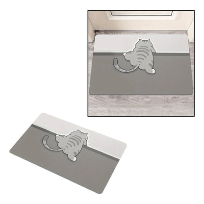 TAPETE HOGAR COCINA ENTRADA CASA ALCOBA GATO GRIS 40X60 60 CM 40 CM GATO GRIS GRIS