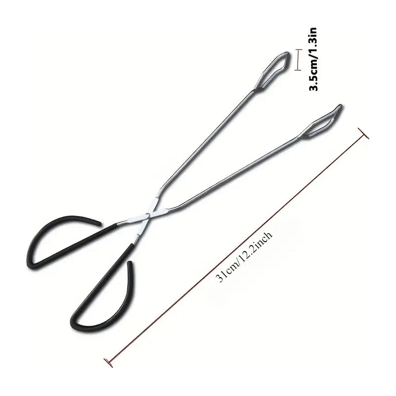 PINZAS EXTRALARGAS BBQ CARBON ACERO INOXIDABLE 30CMS PLATEADO