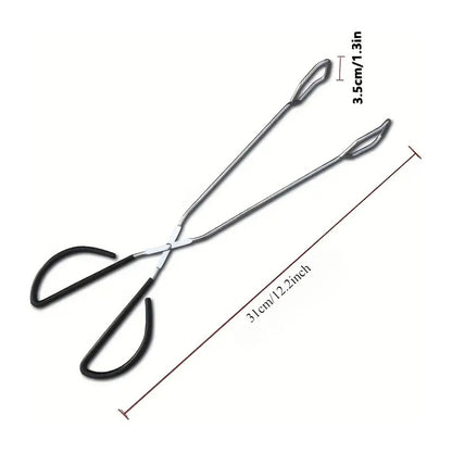 PINZAS EXTRALARGAS BBQ CARBON ACERO INOXIDABLE 30CMS PLATEADO