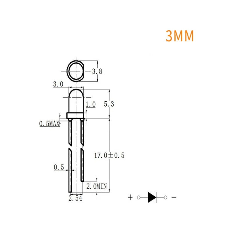 10X LUZ LED DIODO 3MM AMARILLO 20MA 1.9-2.1V 3000-4000MCD 1.9-2.1 AMARILLO
