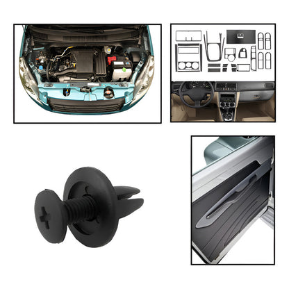 10X PIN CLIP PLÁSTICO AJUSTE 15X12X6MM CARRO TABLERO