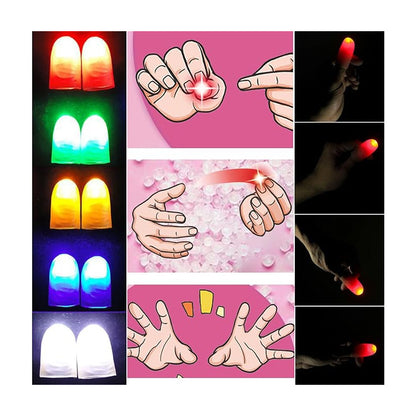 2X DEDOS LUZ LED VERDE MAGIA ILUSIONISMO DISFRAZ FIESTAS