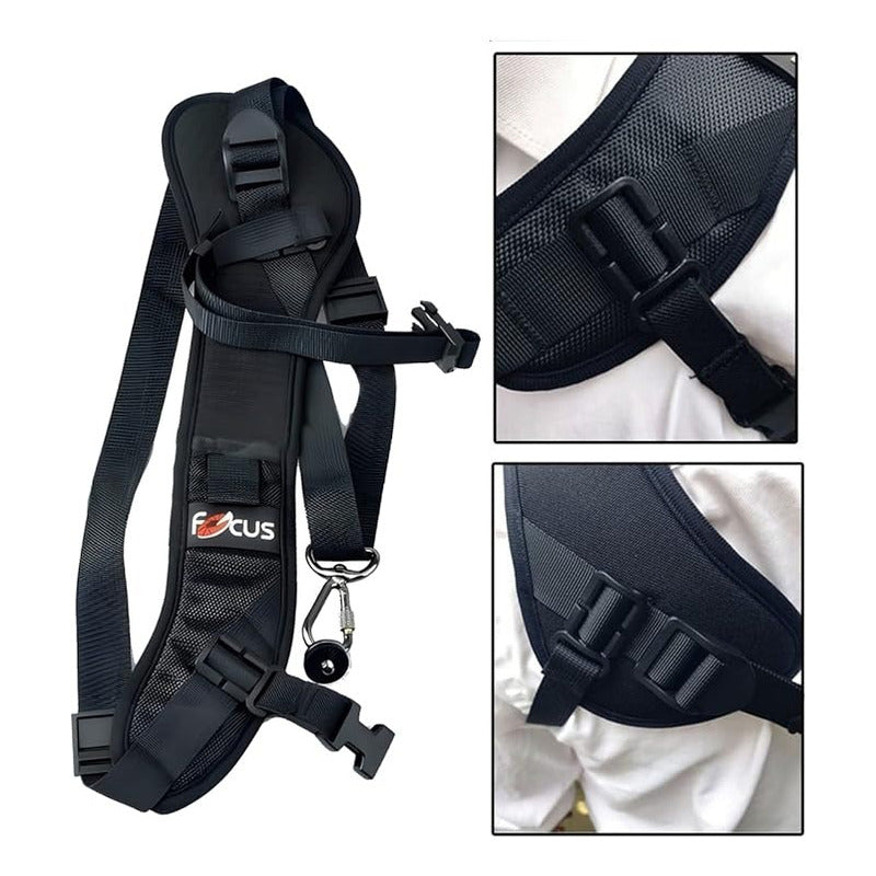 CORREA AJUSTABLE HOMBRO CAMARA DSLR PROFESIONAL ROSCA 1/4 NEGRO HOMBRO