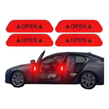STICKER REFLECITVO PUERTAS OPEN CARRO VEHICULO NOCHE LUCES