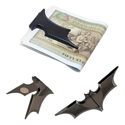 PINZA CLIP SUJETA BILLETES LOGO BATMAN PLEGABLE NEGRO LISO