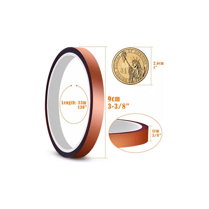2X CINTA TÉRMICA 10MM 10MTS 50° 260° SUBLIMACIÓN ELECTRÓNICA NARANJA CLARO