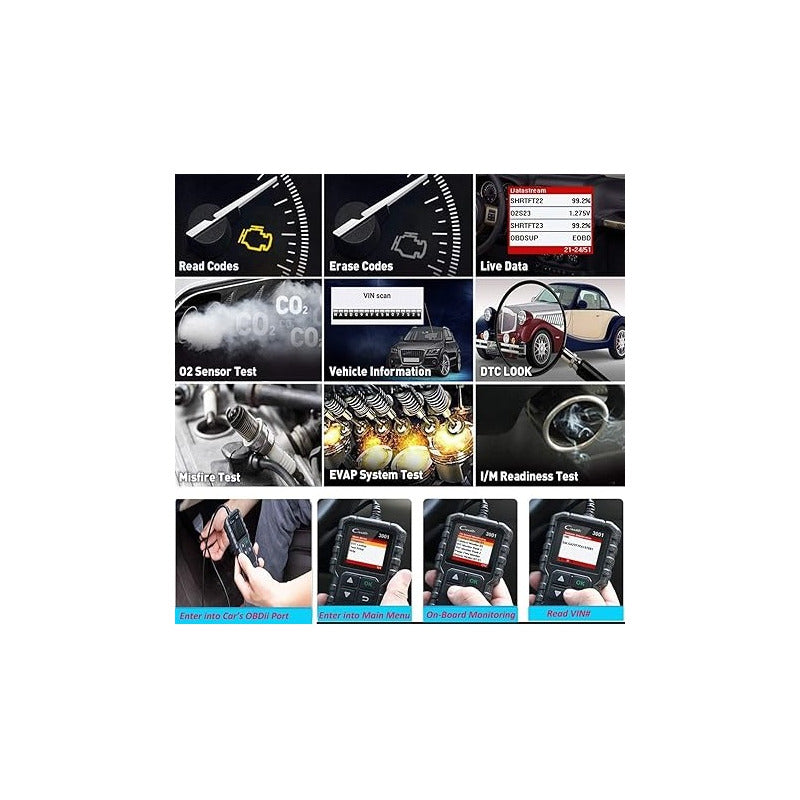 ESCANER CARRO AUTOMOVIL AUTOMOTRIZ OBD2 CR3001 SCANNER