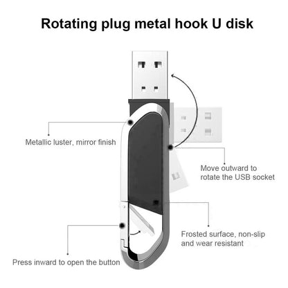 MEMORIA FLASH USB METAL 64GB CLIP ARNES LLAVERO NEGRO NEGRO MINI METAL