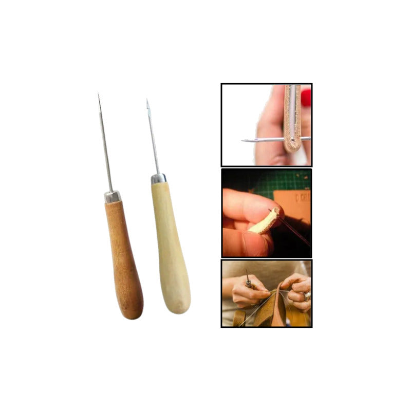 2X PUZÓN HERRAMIENTA MARROQUINERÍA CUERO 14.5 CM