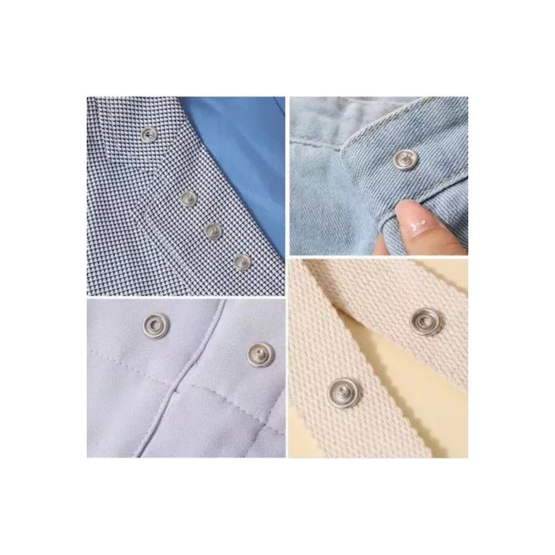 10X BOTONES PRESIÓN METÁLICOS 95MM ROPA JEAN BEBÉ MANUALIDAD PLATEADO BOTONES PRESION METAL