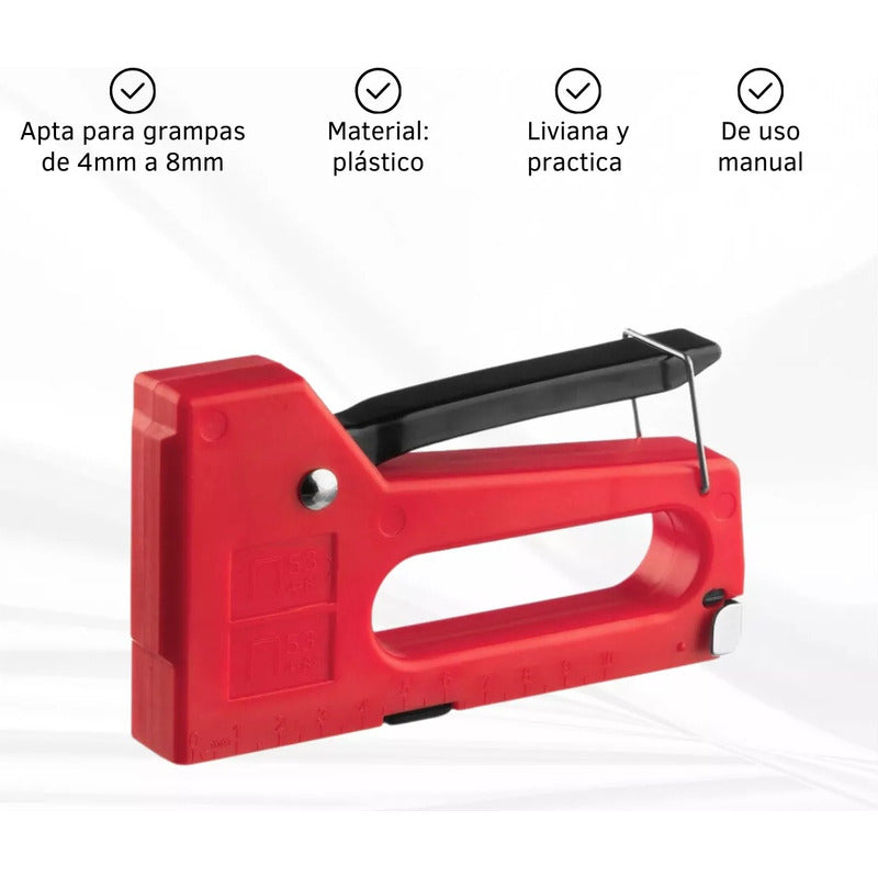 KIT GRAPADORA INDUSTRIAL MANUAL 60 GRAPAS CARTÓN MADERA