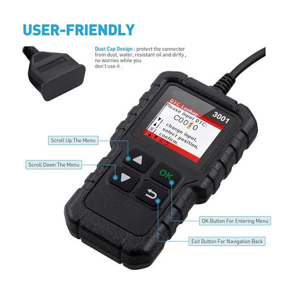 ESCANER CARRO AUTOMOVIL AUTOMOTRIZ OBD2 CR3001 SCANNER