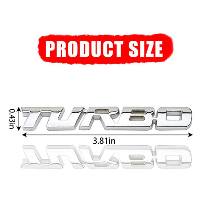EMBLEMA TURBO METAL 3D ADHESIVO VEHÍCULO INSIGNIA CROMADO