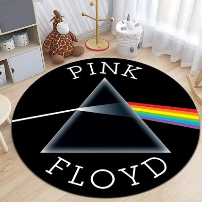 TAPETE ENTRADA CASA BAÑO ALCOBA REDONDO 40X40 CMS PINK FLOYD 40 CM 40 CM PINK FLOYD NEGRO