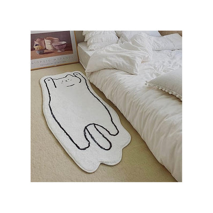 TAPETE GATO KAWAII DUCHA BAÑO NIÑOS HOGAR ALCOBA 60X40 NEGRO MODERNO