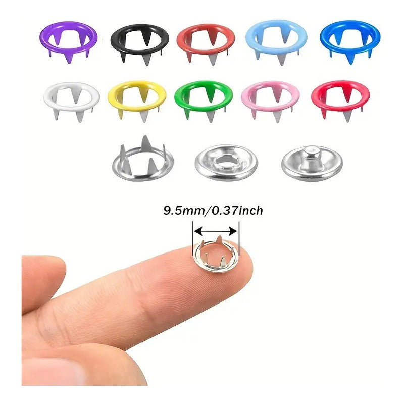 10X BOTONES PRESIÓN METÁLICOS 95MM ROPA JEAN BEBÉ MANUALIDAD COLORES MIXTOS BOTONES PRESION METAL