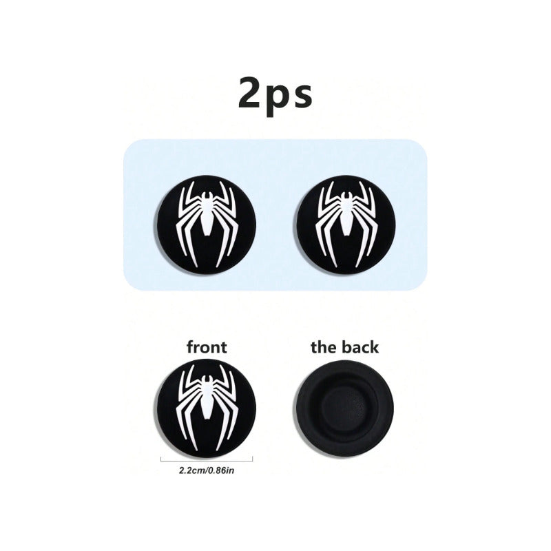 2X PROTECTOR SILICONA JOYSTICK SPIDERMAN LOGO 2011 NEGRO NEGRO