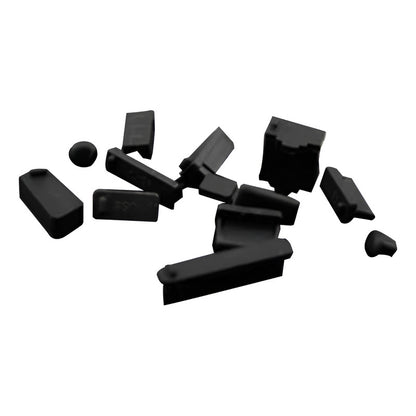 16 UND TAPÓN ANTIPOLVO PORTÁTIL PC USB HDMI VGA TIPO C NEGRO NEGRO