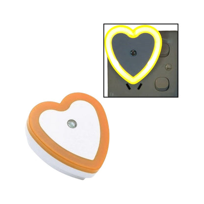 LUZ LED NOCTURNA CORAZÓN NIÑOS SENSOR CONTROL PARED ALCOBA 110V BLANCO Y NARANJA