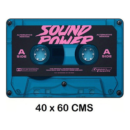 TAPETE HOGAR COCINA ENTRADA CASA CASSETTE SOUND POWER 40X60 60 CM 40 CM CASSETTE AZUL ACERO