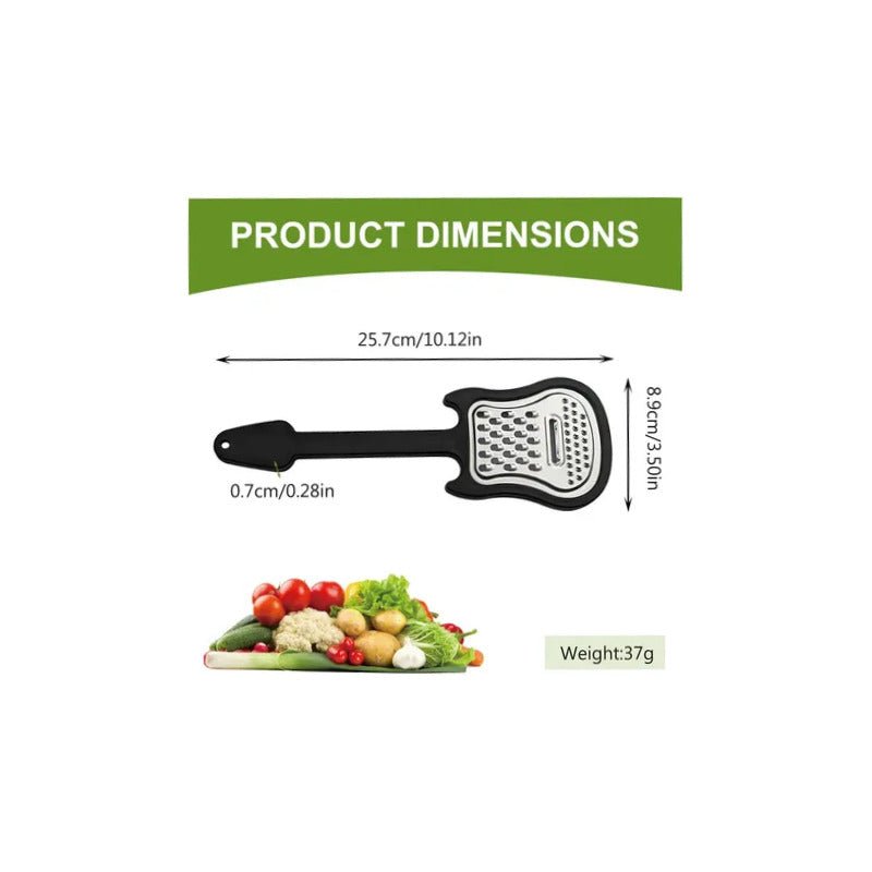 RALLADOR QUESO 3 EN 1 ACERO INOXIDABLE GUITARRA ELÉCTRICA NEGRO