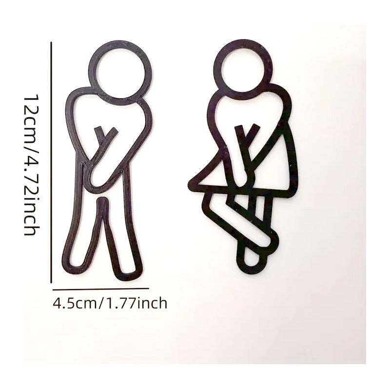 2 SEÑAL BAÑO DAMAS CABALLEROS RESTAURANTE BAR CAFETERÍA NEGRO