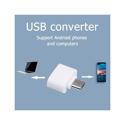 ADAPTADOR CONVERTIDOR USB HEMBRA A MICRO USB MACHO OTG 3.0 BLANCO