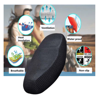 FUNDA COBERTOR COJÍN ASIENTO MOTO AISLAMIENTO TÉRMICO NEGRO