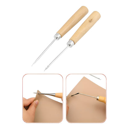 2X PUZÓN HERRAMIENTA MARROQUINERÍA CUERO 14.5 CM