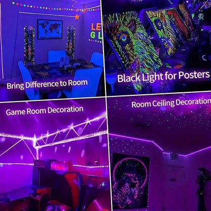 LUZ LED FLEXIBLE ADHESIVA 5MTS PÚRPURA AZUL USB SWITCH ON PÚRPURA 5V